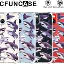 CCFUNCASE Compatible with iPhone 14 Case Clear Cute for Women - Rugged Phone Cases Funda Protector Cover Skin (Blue Cool Fierce Sharks)