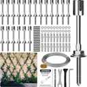 Wire Trellis for Climbing Plants Outdoor, 20-Set Wall Wire Trellis Kit with 5/64"(2mm) x 98ft Stainless Steel Cable, T316 Espalier System for Fence and Garden DIY Projects