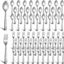 200 Pcs Dinner Forks and Spoons Silverware Set Heavy Duty Stainless Steel Flatware Cutlery Metal Included 100 6.7 Inch Forks and 100 6.7 Inch Spoons, Mirror Polished, Dishwasher Safe