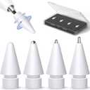 Upgraded Replacement Tips for Apple Pencil Pro/2nd/1st/USB-C Anti-Slip and wear Resistant Design 240Hz Precise Touch Compatible with iPad Pro/Air/Mini Silent,Painting(4 Pac Mix Metal Tips)