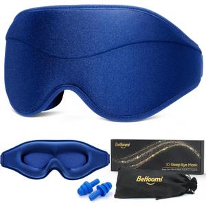 Sleep Mask, Premium Eye Mask for Sleeping, Total Blackout, Superior Soft Comfort, Upgraded 3D Ergonomic Designed Sleeping Mask for Home, Office, Travel, Meditation, Royal Blue