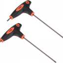 uxcell T10 Anti Tamper Proof Torx Key T-Handle Dual End Wrench, S2 Steel 2 Pcs