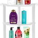 SLZBCY 3 Tier Shower Caddy Organizer Shelf Corner, 13.5 x 10 x 26 Inches, Rustproof, Plastic Shower Rack Stands for Inside Bathroom, Bathtub, Shower pan, White(Round Slot White 3 Tier)