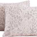 ECOCOTT 2 Pack  Floral Pillowcase Queen Size, 100% Cotton Pillow Covers with Envelope Closure (Queen, 20"x30")