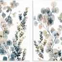 Stupell Industries Collage of Translucent Plants Blue Green Beige, Designed by Albert Koetsier Wall Plaque, 2pc, Each 13 x 19