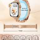 Dressy Rose Gold iWatch Bands for Women - Compatible with Apple Watch Series 10-1/SE/Ultra, Fits 38mm 40mm 41mm 42mm 44mm 46mm - Luxury Designer Bracelet, Elegant Stylish Strap