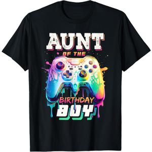 Aunt of the Birthday Boy Matching Video Game Birthday Party T-Shirt S
