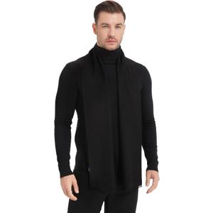 EP Mode Men's Winter Scarf, Cashmere Feel, Super Soft & Warm, Solid Black