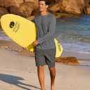 COOFANDY Men's Sun Protection Shirts Long Sleeve Rash Guard Swim T-Shirts Lightweight Quick Dry Fishing Shirts (Gray, L)