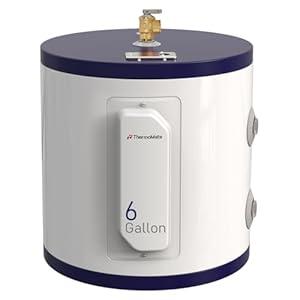 ThermoMate Tank Water Heater Electric, 6 Gallon Small Point of Use Residential Hot Water Heater, 1500W 120Volt Compact, Adjustable Thermostat, UL Listed (ES600)