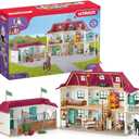 schleich Horse Club - 192PC Lakeside Country House and Stable Playset - Equestrian Toy Set with People and Horse Figurines - Large Dollhouse with Furniture - Imaginative Play for Kids 5+ | 42551, 56.1 X 16 X 37.6 Cm