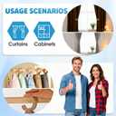 2PCS Wood Curtain Tiebacks Holdbacks,Wooden Magnetic Curtain Tiebacks 3.9 in Diameter,Boho and European Retro Curtain Clips,Strong Magnetic for Home,Office,Gifts,Multifunctional Pants Hanger
