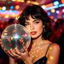 12inch Disco Ball Mirror Balls Large Hanging Disco Balls for Party Decorations, Weddings, Events, (12inch Disco Ball x 1pc, Replacement Mirror x 15pcs)