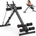 DERACY Ab Workout Machine Adjustable Ab Trainer Abdominal Trainer for Home Gym Foldable Ab Crunch Machine for Core 440 LBS (Black)