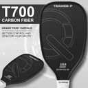 Pickleball Training Paddle -USAPA Approved Pickleball Trainer Practice Paddle,Carbon Fiber Particle Paint Frosted Surface, Extra Long Handle,16mm Core Sports Sweet Spot Training Racket