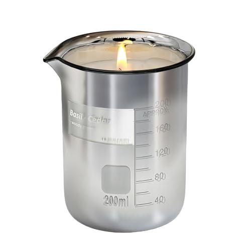 FULUUU Basil Scented Candles for Men - Natural Soy Candles | Christmas Gifts for Women Men | 40 Hours Long Burning 7oz. Pack of 2