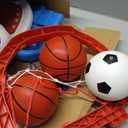 Toddler Basketball Hoop & Soccer Goal, Adjustable, 4 Balls, Indoor & Pool, 44.5X19.5X34.5cm