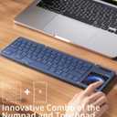 Nillkin Upgraded Foldable Bluetooth Keyboard with Touchpad & Number Pad, Portable Wireless Keyboard for Travel, Pocket-Sized, Full Size Keys, Support 3 Devices for iPad Laptop Tablets Phone, Blue