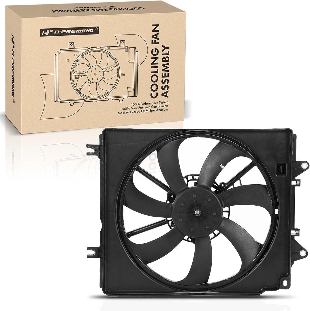 A-Premium Right Engine Radiator Cooling Fan Assembly Compatible with Select Honda Models - CR-V CRV 2017-2022 - Replace# 386115PAA01, 386165PAA01
