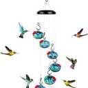Headak Life Charming Wind Chimes Hummingbird feeders for Outdoors Hanging ant and bee Proof,Never Leak,Perfect Garden Decor for Outside (6 balls-Blue)