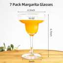 YANGNAY Margarita Glasses Set of 7, 10 oz Reusable Cocktail Glasses with Stem, Perfect for Parties, Mixed Drinks & Frozen Cocktails, Dishwasher Safe