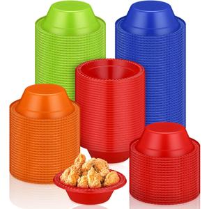 Lallisa 160 Pcs 12oz Multicolor Disposable Plastic Bowls Dessert Cups Ice Cream Snack Salad Soup Food Serving Bowls for Summer Party Favor Picnic