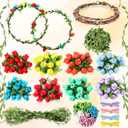 Zeyune 20 Sets Flower Crowns Making Kit, Make Your Own Flower Crown Wreath Garland Headbands Craft Kit Handmade DIY Fairy Floral Hair Accessories Gift for Girls/Teens/Women(Rose)