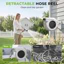 Retractable Garden Hose Reel, 1/2 Inch x 100ft, Wall Mounted Hose Reel