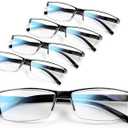 Gaoye 5 Pack Reading Glasses for Men, Unbreakable Blue Light Blocking Computer Reading Glasses for Women, Clear Vision Magnification