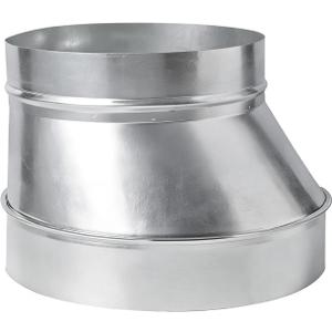 10" to 8" Inch Eccentric Duct Reducer & Increaser, Galvanized Offset Air Ducting Adapter, Round Metal Pipe Connector for Kitchen Range Hood, Bathroom Fan & Ventilation Systems