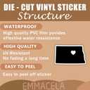 2 x (3PCS) North Dakota State Map with Heart Stickers, US State Stickers - Waterproof Vinyl Decals for Tumblers, Water Bottles, Laptops, Books, Scrapbooks, Great for North Dakota Lovers 3 x 1.8 Inch