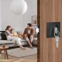 Square Door Hardware - Sliding Pocket Door Lock with Key, Flush Latch for Bed/Bath, Matte Black, 2-3/8" Backset