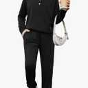 Girls Clothes Crew Neck Long Sleeve Tops and Pants Set with Pockets Fall Outfits M