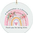 Christmas Ornament - A Godmother is a Blessing Ceramic Ornament, Godmother Appreciation Gift for Christmas, Birthday, or Any Occasion