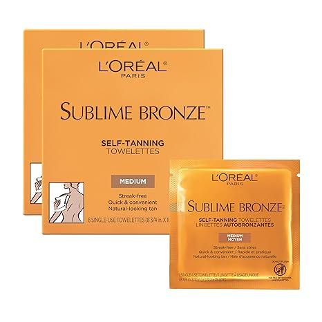 L'Oreal Paris Sublime Bronze Self Tanning Towelettes, Streak-Free, Natural Looking Tan, 6 ct L'Oreal Paris Sublime Bronze Self Tanning Towelettes, Streak-Free, Natural Looking Tan, 6 ct