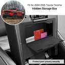 YOJOJOCO Center Console Hidden Box Organizer Compatible with Toyota Tacoma 2024 2025 2026 Accessories Black ABS Plastic Material Secret Compartment