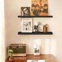 BAYKA Floating Shelves for Wall, 22.5 inches Black Wall Shelves for Bathroom, Bedroom, Living Room, Kitchen & Book, Hanging Display Decor Organizer Shelf with 22 lbs Capacity, set of 2