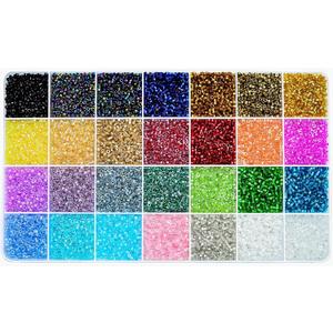 14000Pcs 2.5mm Glass Seed Beads Kit with Large Hole, 28 Colors Uniform Beads for Jewelry Making Supplies, DIY Crafts Bracelets Necklaces Earrings Jewelry Making Kit