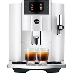 Jura E8 Piano White 15683 | E8 Coffee Machine in, Relevant information is shown in the cockpit, Between preparations
