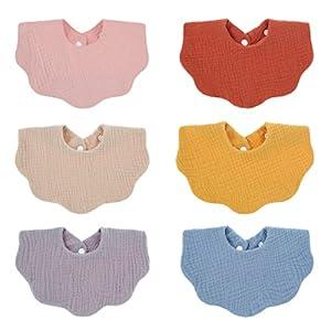 DOSMINE Muslin Baby Bibs for Drooling and Teething Newborn Drool Bibs for Baby Girl Boy (Red)