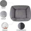 YUNIQUE Large Dog Bed - Plush Corduroy, Anti-Slip Bottom, Soft and Cozy for Dogs (Grey, Large)