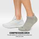 Ankle Athletic Running Sports Low Cut Socks Wicking Arch Support Tab Socks for Men and Women 6 Pairs (Gray, S)