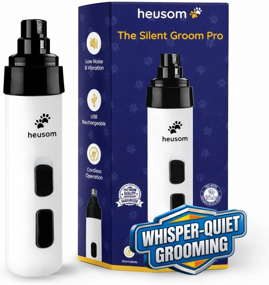 Silent Groom Pro Pet Nail Grinder | Whisper Quiet Claw Trimmer for Dogs, Cats and Other Animals | Safe & Stress Free Nail Grooming, Ideal for Sensitive Dogs of All Breeds & Sizes