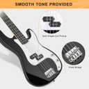 GLARRY Full Size Electric Bass Guitar Beginner Kit 4 String Exquisite Basswood Bass with 20W AMP, Cable, Strap, Bag and Accessories (Black, 39"Right Handed)