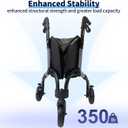 Premium 3 Wheel Rollator Walker for Seniors, Lightweight Foldable Three Wheeled Rolling Walker with Storage Bag, Aluminum Mobility Aid
