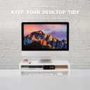 BEYGORM Monitor Stand Riser White, 21.6 inch 2 Tiers Wood Desk Shelf Computer Screen Stand with Storage for Desktop Laptop/Screen/TV/PC/Printer, Desk Shelf Organizer 21.6" L x 7.8" W x 5.2" H