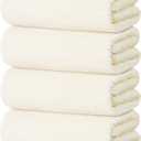 Tens Towels Pack of 4 Extra Large Bath Towels 30 x 60 Inches, 100% Cotton, Larger & Lighter Weight, Quicker to Dry, Super Soft and Absorbent, Perfect for Bathroom, Cream