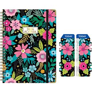 2 x 2026 Planner for Women | Jan 2026-Dec 2026 Pretty Hardcover Agenda | 6.3" x 8.5" Spiral Bound Monthly/Weekly/Daily Calendar Planner with Bookmark, Perfect for School, Office & Home Supplies