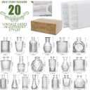 Arme 20 Pcs Bud Vase Set, Mini Vases for Flowers, Small Vintage Glass Vase for Centerpieces, Cute Clear Bud Vases for Home Flower Wedding Decorations