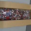 Tioncy 2 Sets 4th of July Patriotic Table Centerpieces Lighted Artificial Memorial Day Red White Blue Berry Stems Flag Star with Metal Vase Light Rustic 250th Anniversary Decor for Home Dining Table